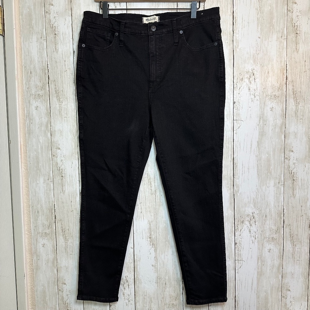 Madewell Black Jeans 10" High Rise Skinny Womens 32P Stretch Pockets Casual
